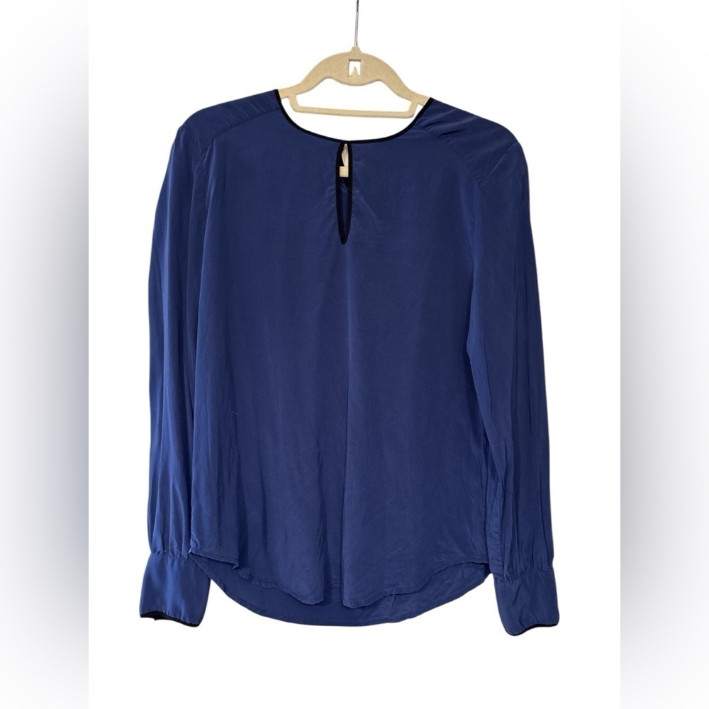 Scoop NYC Royal Blue 100% silk Women's Blouse Sz S